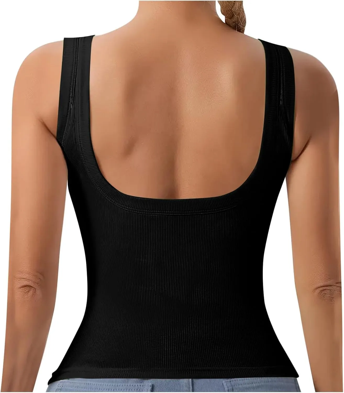 Tank Top with Built in Bra for Women Ribbed Athletic Tank Tops Racerback Yoga Shirt Removable Padded Undershirt