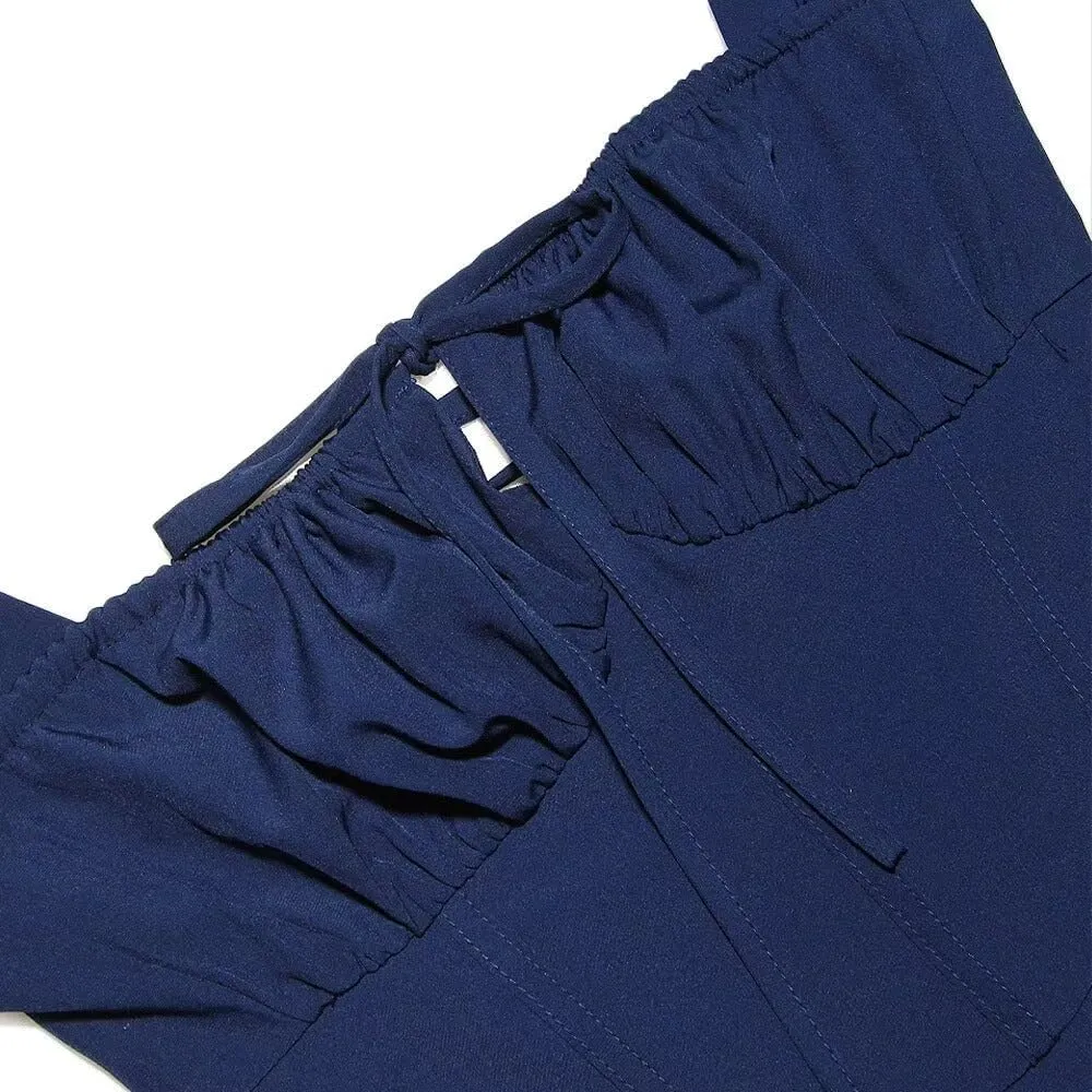 Ternlm Summer Casual Midi Dress Corset Flowy Milkmaid Dress Slit Dresses for Women