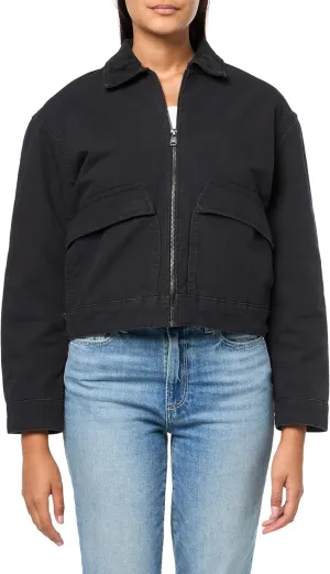 Timberland Women's Quilted Washed Canvas Jacket, Black, Small