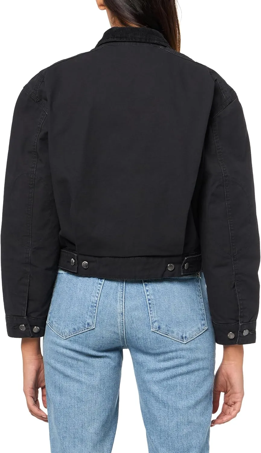 Timberland Women's Quilted Washed Canvas Jacket, Black, Small