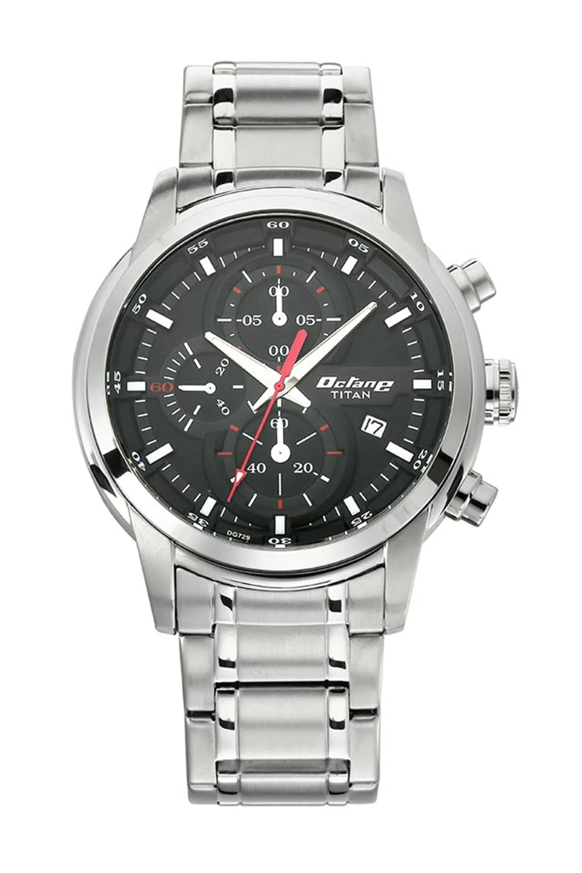 TITAN Men's Black Dial Stainless Steel Watch