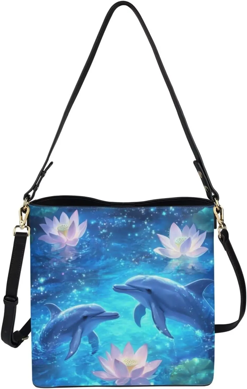 Tote Bag for Women with Zipper Pockets,Ladies Pu Leather Handbags Pattern Tote Crossbody Shoulder Bag