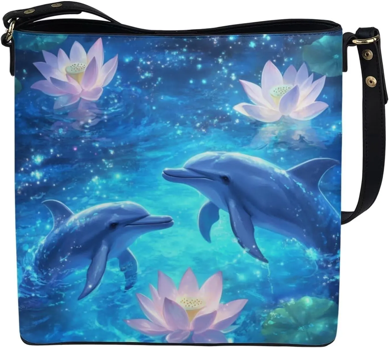 Tote Bag for Women with Zipper Pockets,Ladies Pu Leather Handbags Pattern Tote Crossbody Shoulder Bag