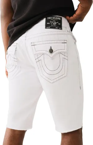 True Religion Men's Ricky Sn Flap Short Fray Hem with Fray Hem | Premium Denim Shorts