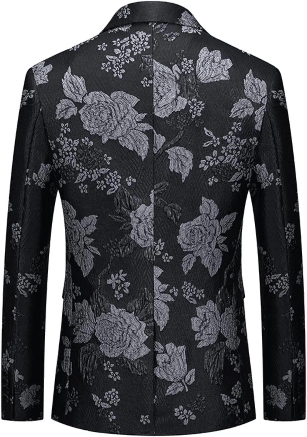 UNINUKOO Mens Blazer Printed Suit Jacket 1 Button Slim Fit Floral Dinner Sport Coat Blazers