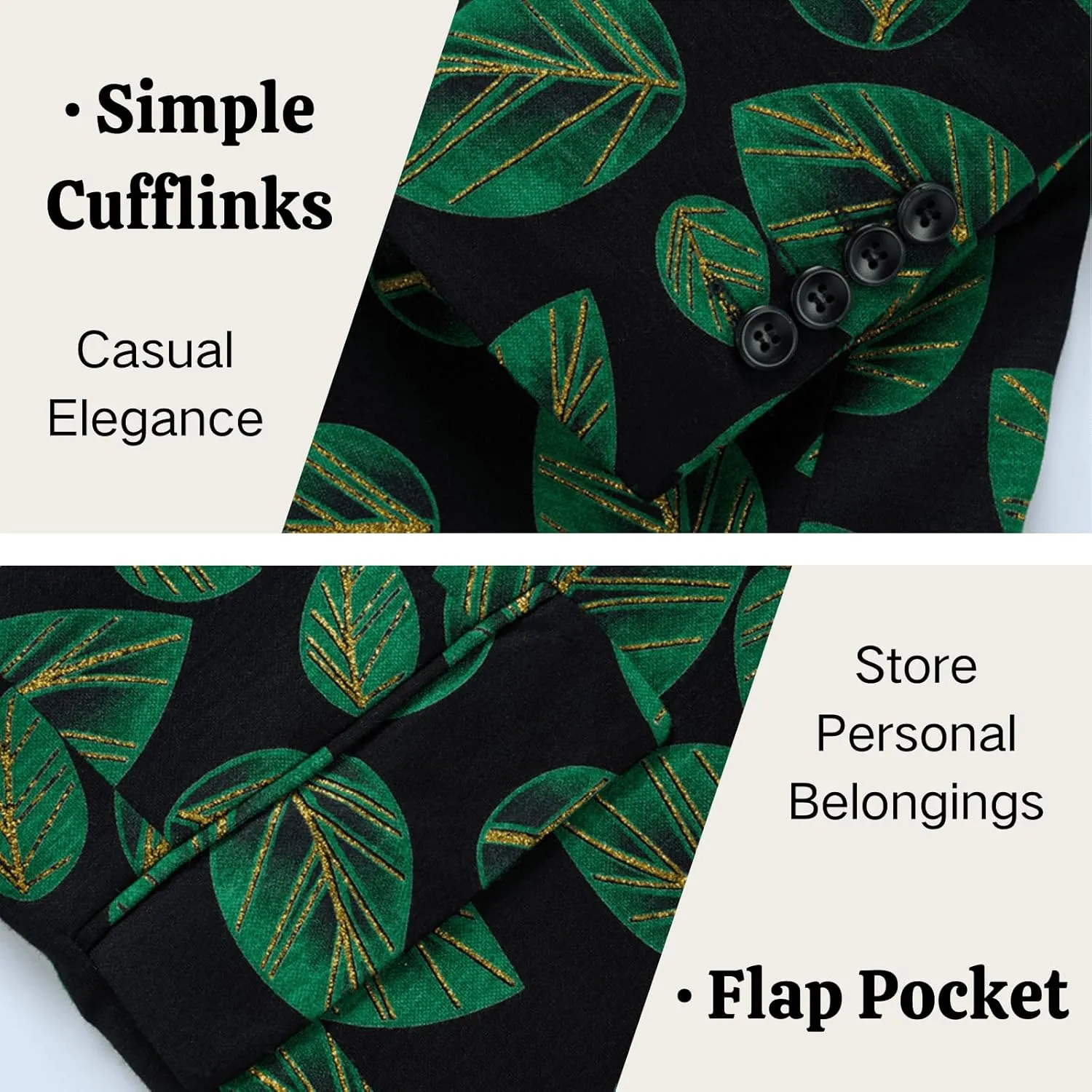 UNINUKOO Mens Blazer Printed Suit Jacket 1 Button Slim Fit Floral Dinner Sport Coat Blazers