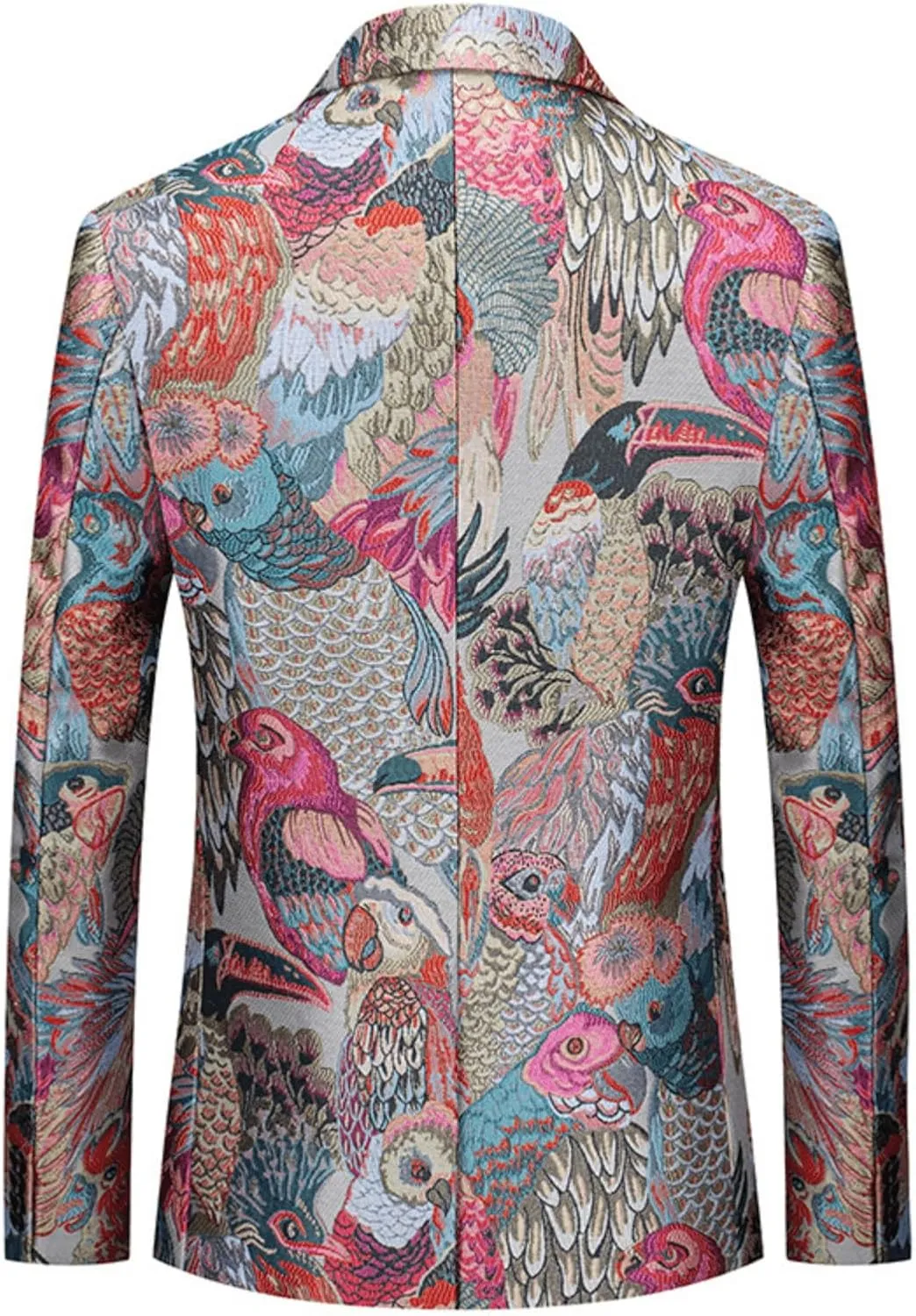 UNINUKOO Mens Blazer Printed Suit Jacket 1 Button Slim Fit Floral Dinner Sport Coat Blazers