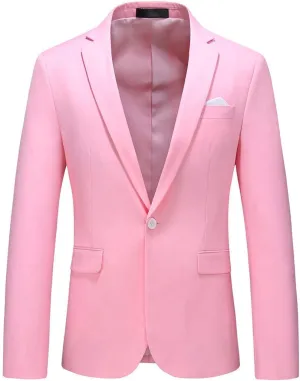 UNINUKOO Mens Suit Jacket Slim Fit Sport Coat 1 Button Notched Lapel Casual Fashion Dress Blazer for Men