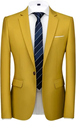 UNINUKOO Mens Suit Jacket Slim Fit Sport Coat 1 Button Notched Lapel Casual Fashion Dress Blazer for Men