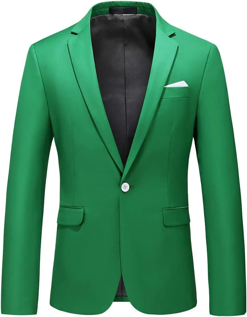 UNINUKOO Mens Suit Jacket Slim Fit Sport Coat 1 Button Notched Lapel Casual Fashion Dress Blazer for Men