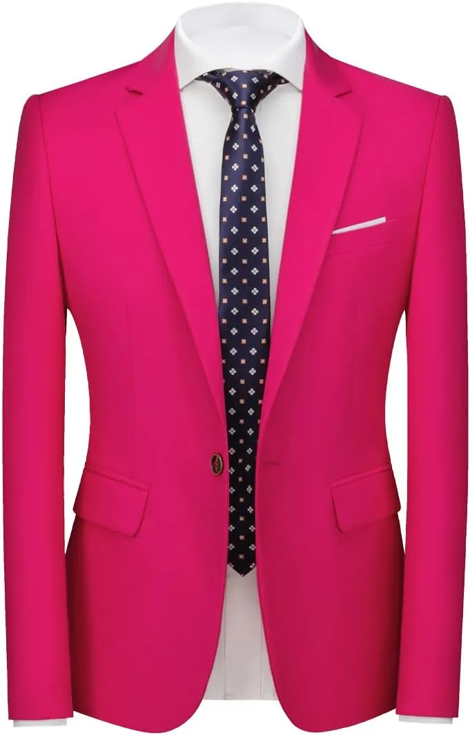 UNINUKOO Mens Suit Jacket Slim Fit Sport Coat 1 Button Notched Lapel Casual Fashion Dress Blazer for Men