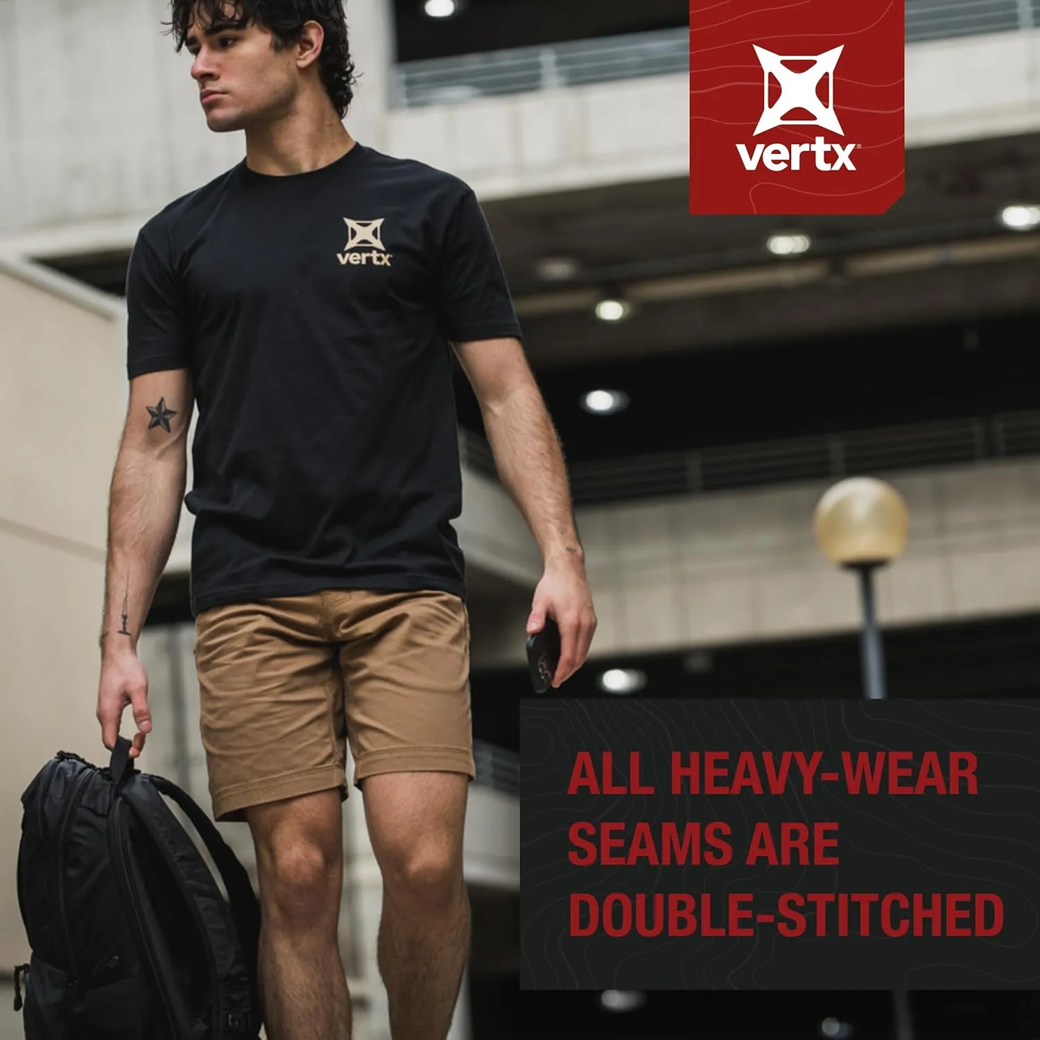 Vertx Delta LT 10 Inch Mens Tactical Shorts with Pockets, Lightweight Stretch Casual Workwear, Tactical Gear, Athletic-Fit