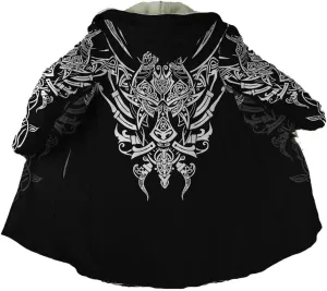 Viking Hooded Coats Nordic Mythology Cloak Hoodies Thick Flannel Hooded Jackets Vintage Hooded Cloak Capes And Cloaks