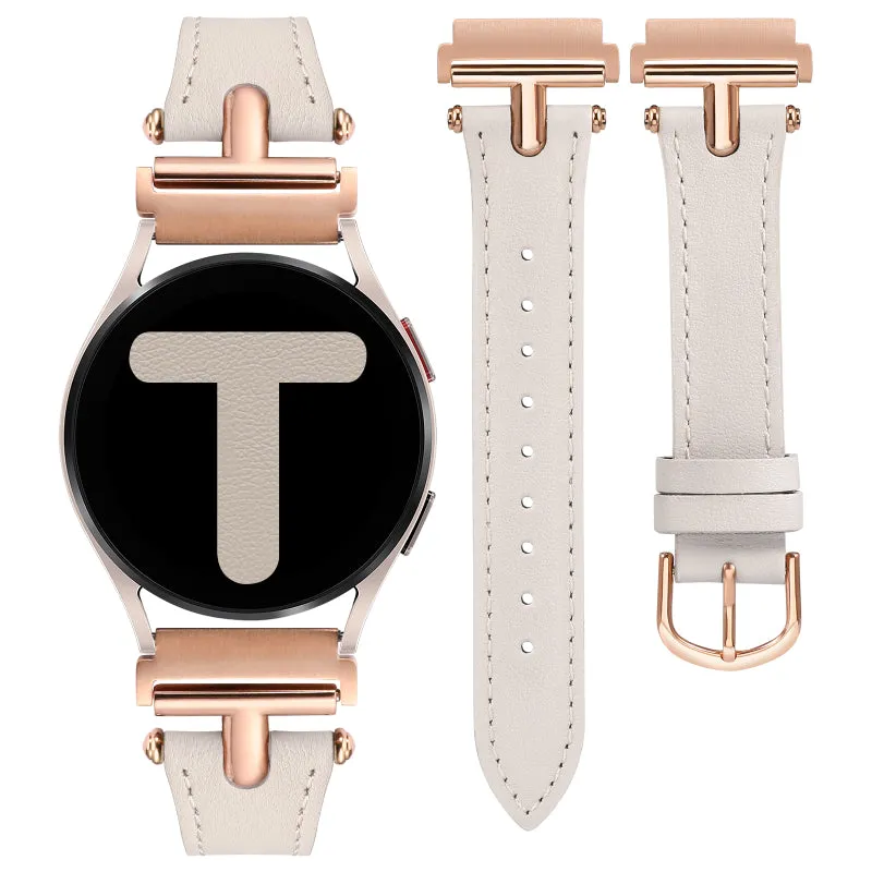 Wearlizer Leather Band Compatible with Samsung Galaxy Watch 5/4 Band 40mm 44mm/Watch 5 Pro 45mm/Watch 4 Classic 42mm 46mm, 20mm Watch Band Women with T-Shape Buckle for Active 2 40mm 44mm/Watch 3 41mm