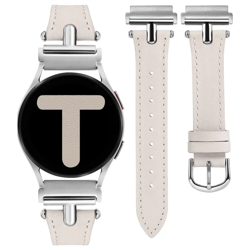 Wearlizer Leather Band Compatible with Samsung Galaxy Watch 5/4 Band 40mm 44mm/Watch 5 Pro 45mm/Watch 4 Classic 42mm 46mm, 20mm Watch Band Women with T-Shape Buckle for Active 2 40mm 44mm/Watch 3 41mm