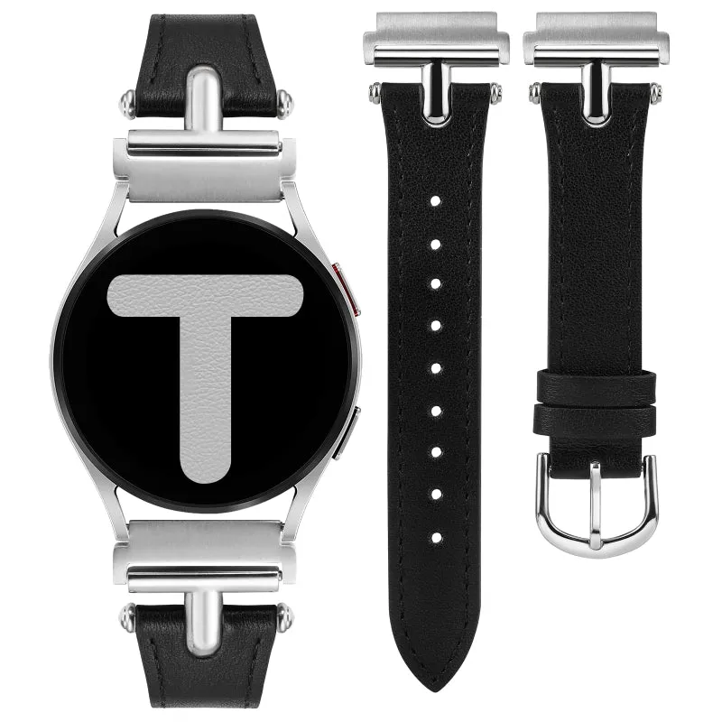 Wearlizer Leather Band Compatible with Samsung Galaxy Watch 5/4 Band 40mm 44mm/Watch 5 Pro 45mm/Watch 4 Classic 42mm 46mm, 20mm Watch Band Women with T-Shape Buckle for Active 2 40mm 44mm/Watch 3 41mm