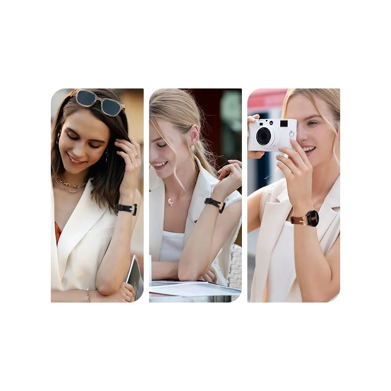 Wearlizer Leather Band Compatible with Samsung Galaxy Watch 5/4 Band 40mm 44mm/Watch 5 Pro 45mm/Watch 4 Classic 42mm 46mm, 20mm Watch Band Women with T-Shape Buckle for Active 2 40mm 44mm/Watch 3 41mm