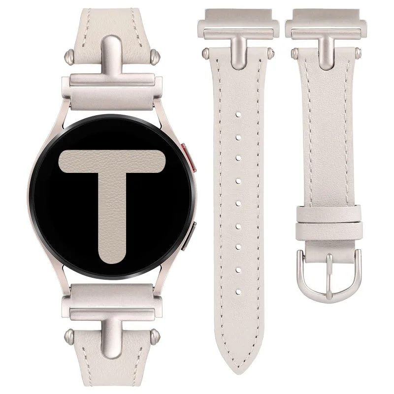 Wearlizer Leather Band Compatible with Samsung Galaxy Watch 5/4 Band 40mm 44mm/Watch 5 Pro 45mm/Watch 4 Classic 42mm 46mm, 20mm Watch Band Women with T-Shape Buckle for Active 2 40mm 44mm/Watch 3 41mm