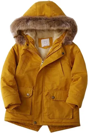 WEONEDREAM Boys Girls Winter Outwear Coats, Kids Warm Outfits,Windproof Jacket for Toddler 1-8Y