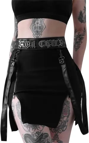 win2win Punk Goth Skirt Black Gothic Grunge Y2k Skirts for Women or Teen Girls