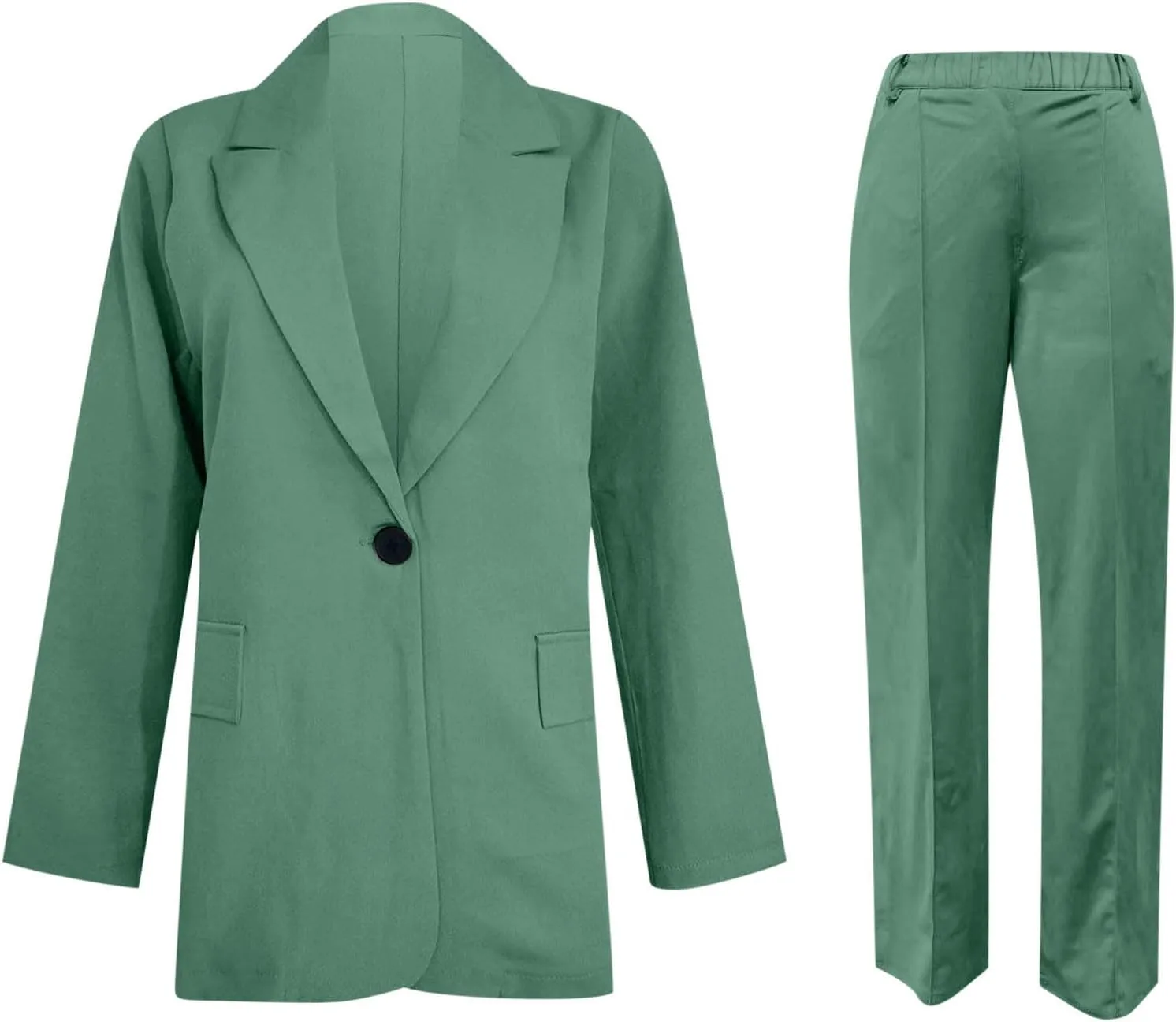 Women Business Casual Blazer Pant Suit Set for Work Spring Two Piece Outfits Blazer Jacket and Pants Plus Size, Large