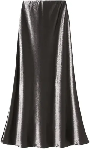 Women Pleated Flowing Satin Tight Midi Skirt Elegant Women Mermaid Skirt