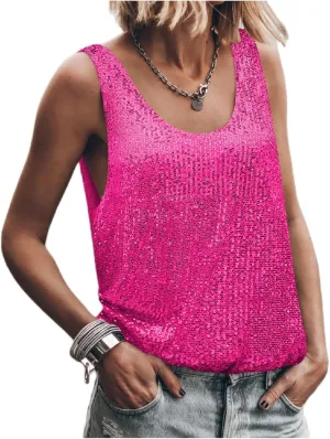 Women Sequin Sparkle Halter Crop Top Sexy Cowl Neck Backless Beaded Cami Tank Tops Y2K Glitter Party Rave Outfits