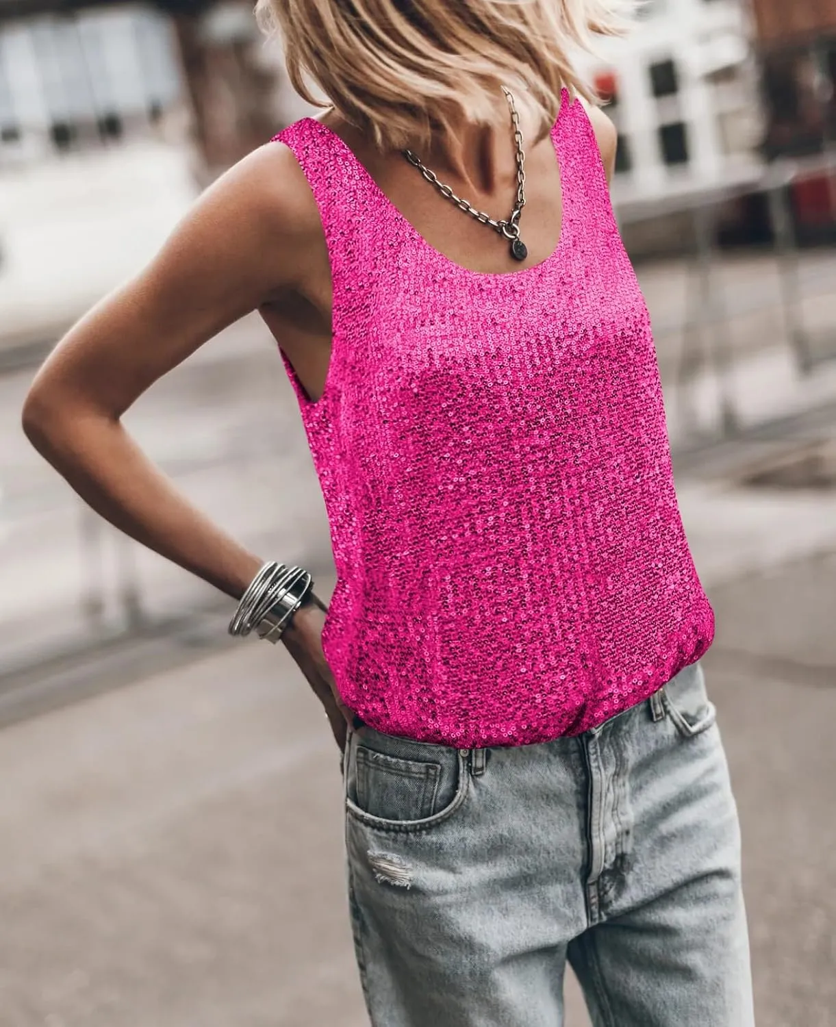 Women Sequin Sparkle Halter Crop Top Sexy Cowl Neck Backless Beaded Cami Tank Tops Y2K Glitter Party Rave Outfits