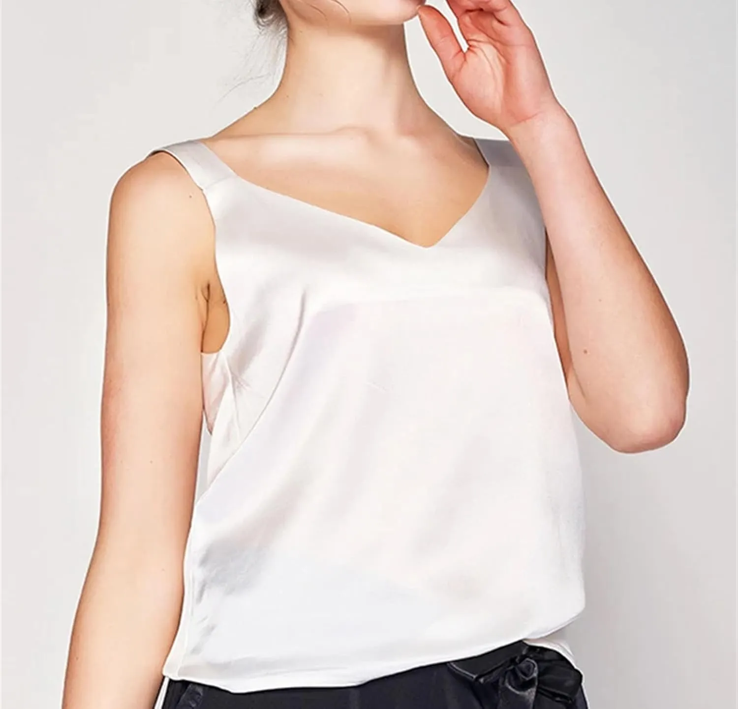 Women Silk Camisole Spring Summer Simple Sleeveless Loose Casual Holiday Party Vest