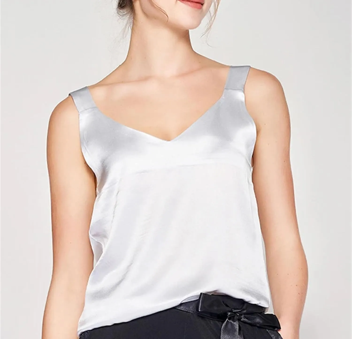 Women Silk Camisole Spring Summer Simple Sleeveless Loose Casual Holiday Party Vest