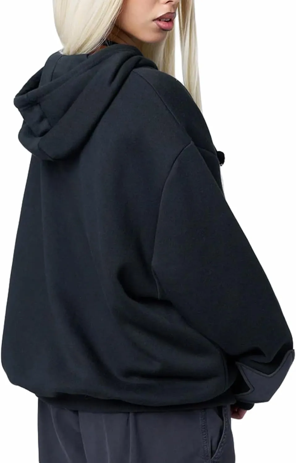 Women Y2k Zip Up Hoodies Grunge Star Graphic Jackets Hip Hop Harajuku Oversized Hooded Sweatshirt Jacket