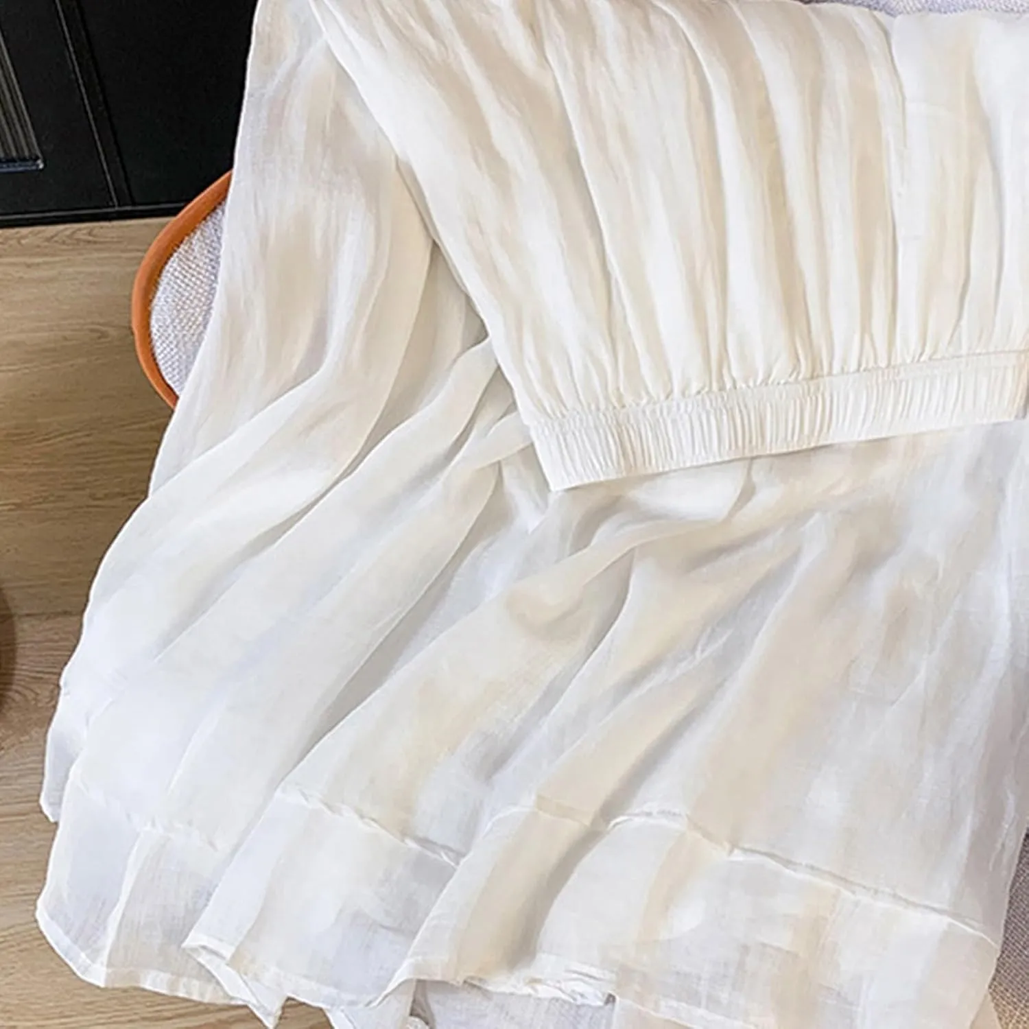 Women's Boho Cotton Linen Long Flowy Skirt High Waist A Line Double Layer Casual Elegant Flowy Swing Maxi Skirts