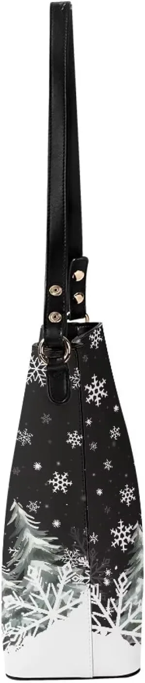Womens Christmas Tote Bags with Detachable Strap and Compatments for Ladies Large Crossbody Shoulder Satchel