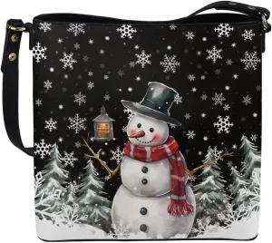 Womens Christmas Tote Bags with Detachable Strap and Compatments for Ladies Large Crossbody Shoulder Satchel
