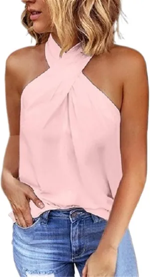 Women's Fashion Camisole Vest Pure Colour Sleeveless Tops Street Casual Slim Camisole