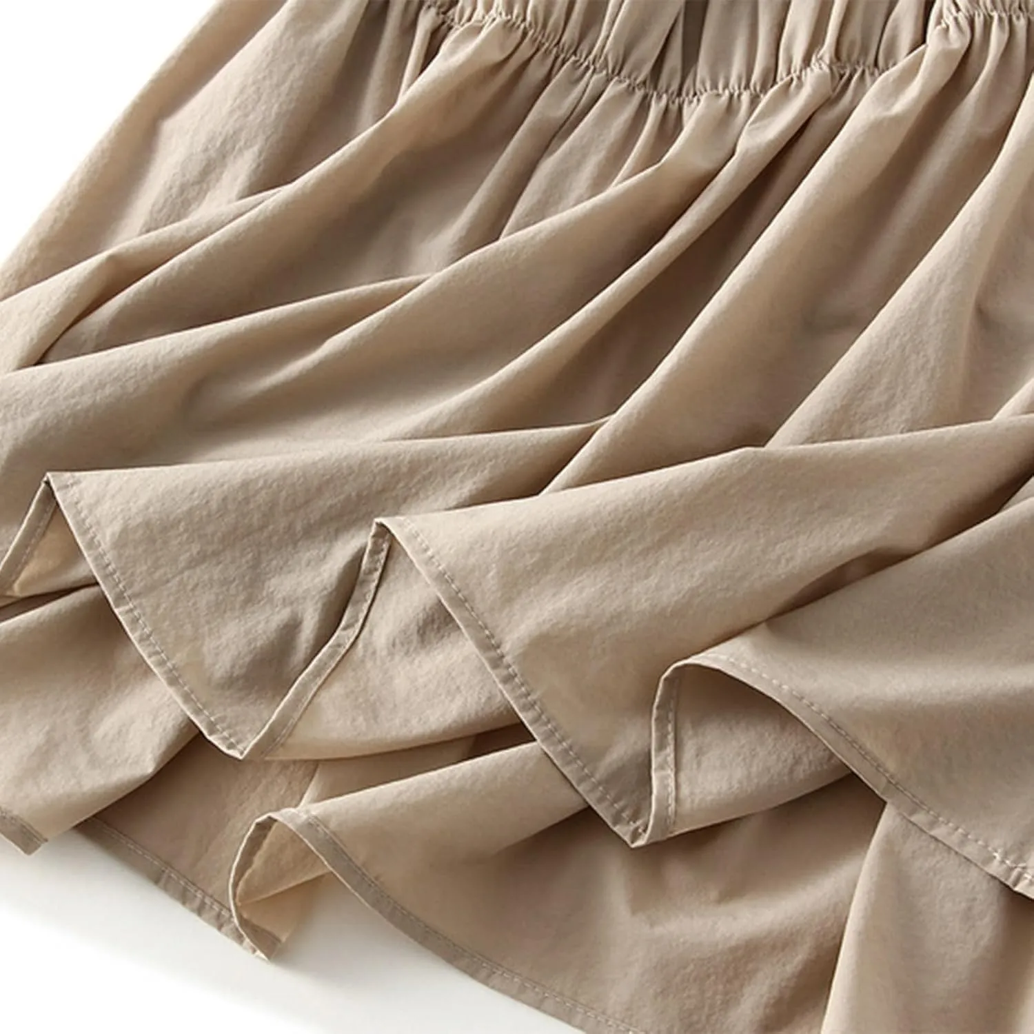 Women's High Waist Flared Skirt Casual Pleated Swing Midi Skirt Vintage Plain A-line Long Skirts with Pockets