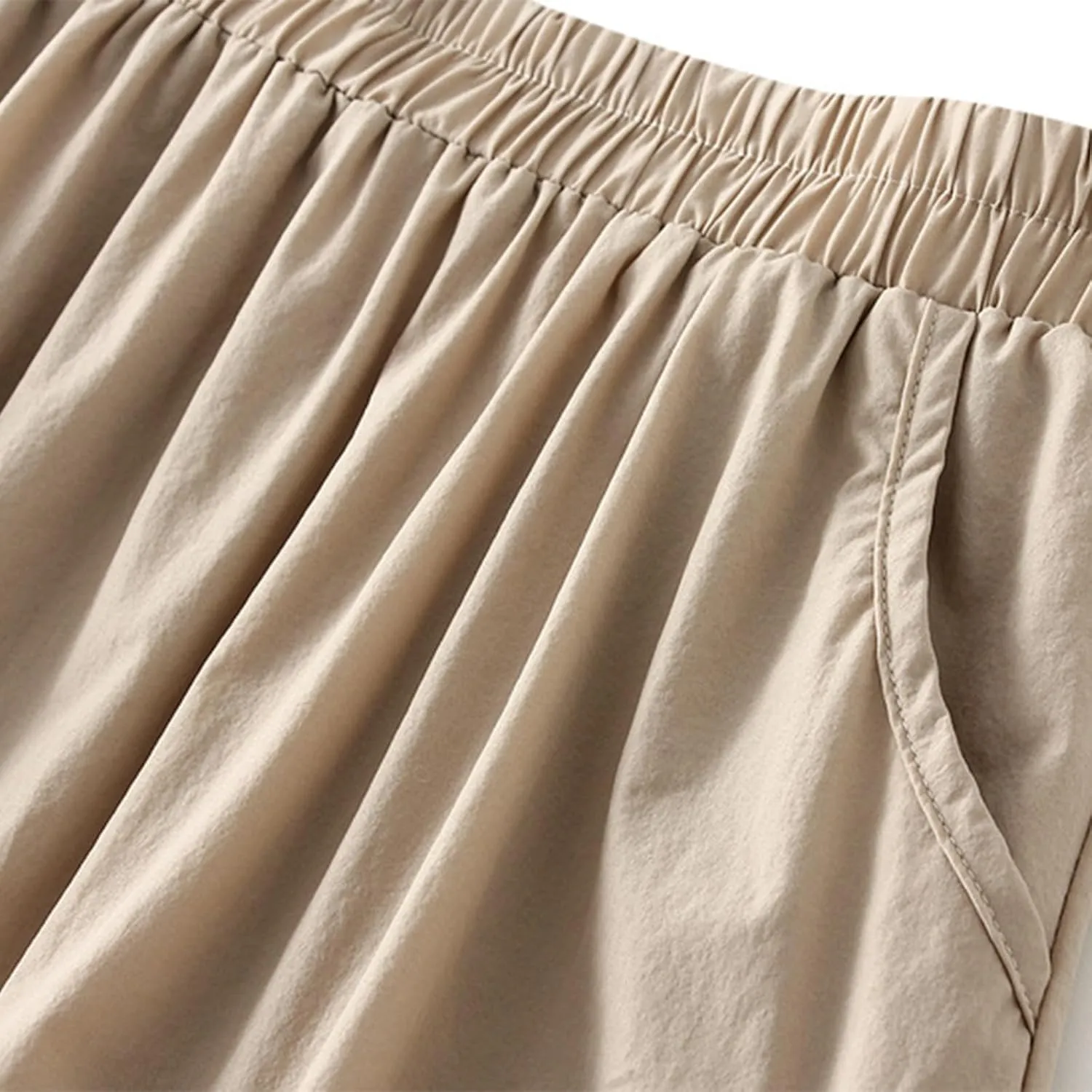 Women's High Waist Flared Skirt Casual Pleated Swing Midi Skirt Vintage Plain A-line Long Skirts with Pockets