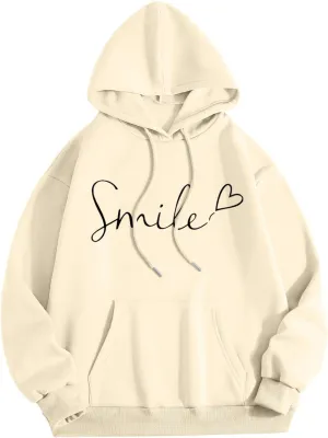 Womens Hooded Sweater Fashion Hoodies Oversized Sweatshirts Fall Pullover Loose Sweatshirt with Pocket Trendy