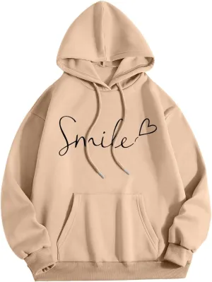 Womens Hooded Sweater Fashion Hoodies Oversized Sweatshirts Fall Pullover Loose Sweatshirt with Pocket Trendy