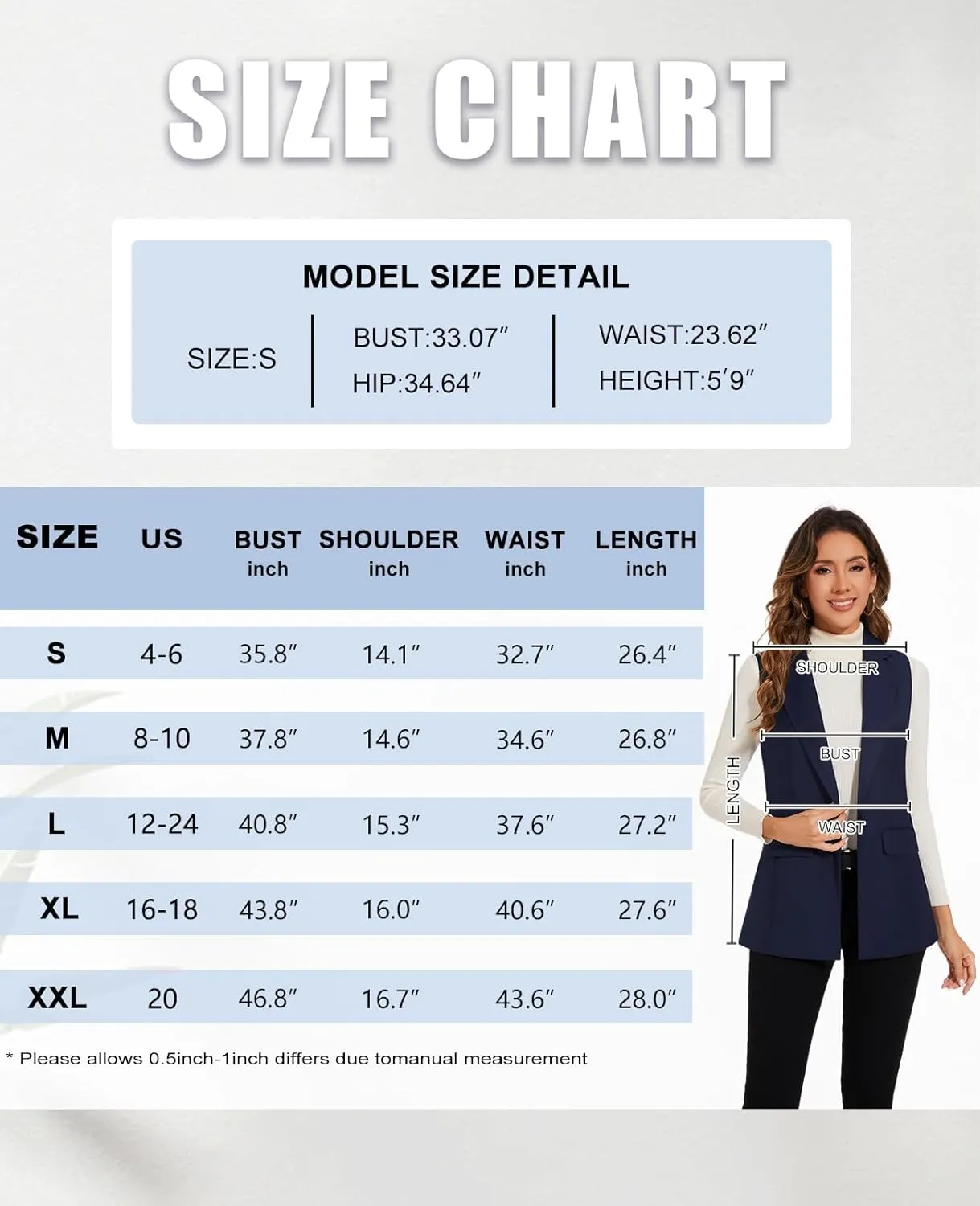 Women's Long Sleeveless Blazer Vests Casual Lapel Office Cardigans Vest Open Front Jacket Blazers