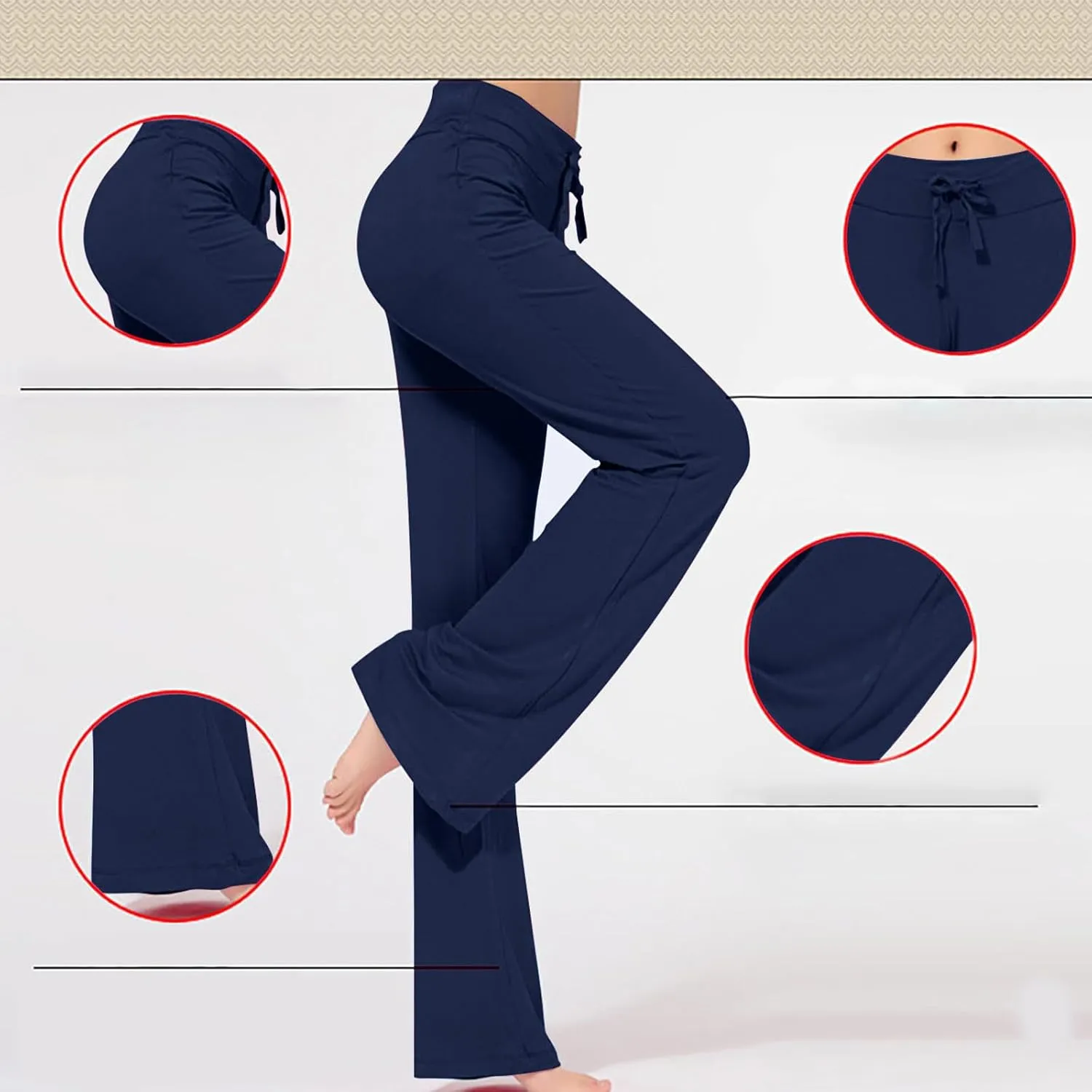 Women's Loose High Waist Wide Leg Yoga Pants Workout Leggings Casual Modal Long Trousers Gym Pants