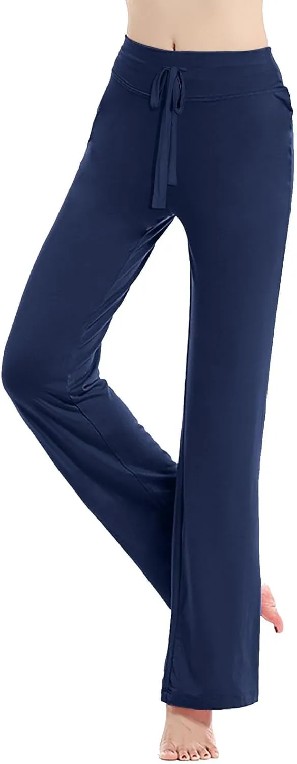 Women's Loose High Waist Wide Leg Yoga Pants Workout Leggings Casual Modal Long Trousers Gym Pants