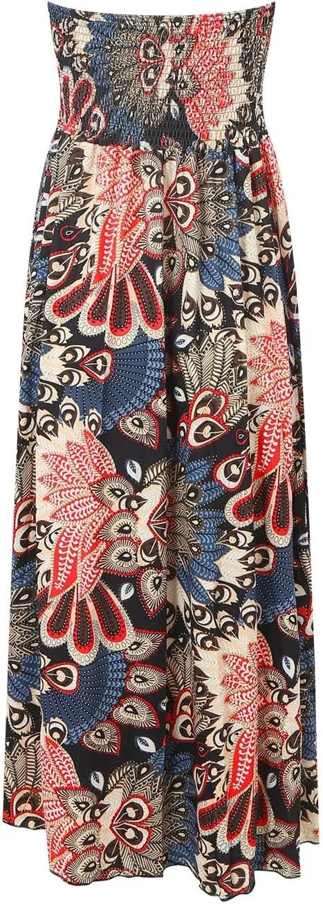 Womens Maxi Skirts Casual High Slim Waist Boho Flowy Summer Casual Elegant Beach Vacation 2025 Trendy Loose
