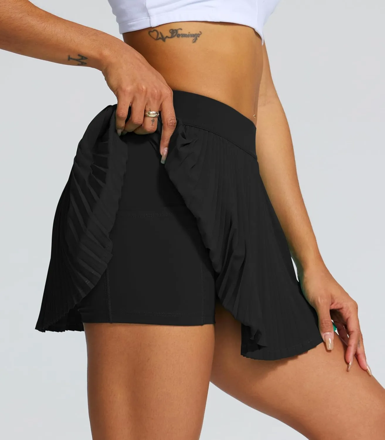 Women's Pleated Tennis Skirt with Pockets Shorts for Women High Waisted Lightweight Athletic Golf Skorts Skirts