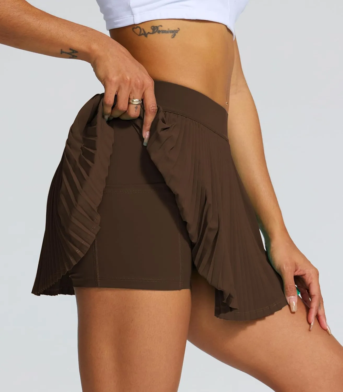 Women's Pleated Tennis Skirt with Pockets Shorts for Women High Waisted Lightweight Athletic Golf Skorts Skirts