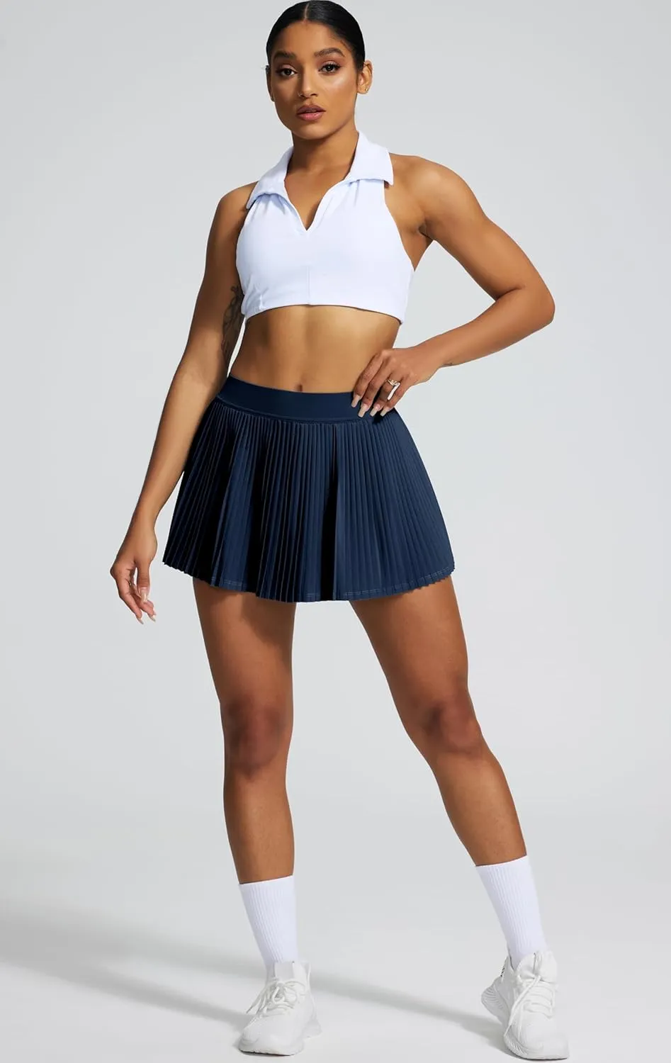 Women's Pleated Tennis Skirt with Pockets Shorts for Women High Waisted Lightweight Athletic Golf Skorts Skirts