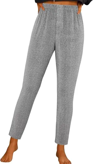 Women's Satin Pants Women's High Waisted Sequin Loose Drape Wide Leg Pants Fashion Casual Pants Clubwear Streetwear