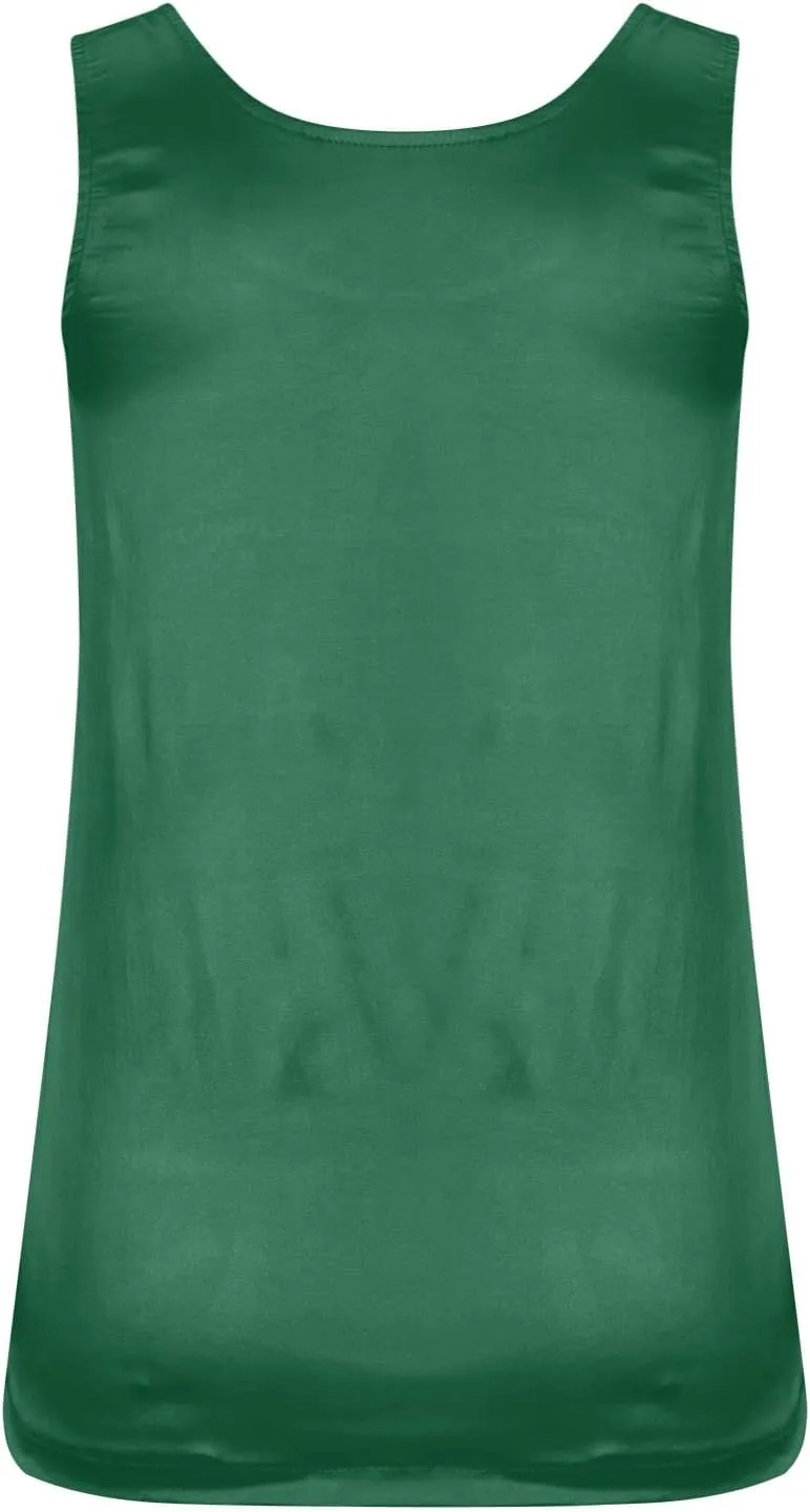 Womens Silk Satin Tank Tops V Neck Casual Solid Sexy Cami Sleeveless Camisole Blouses Summer Basic Work Vest