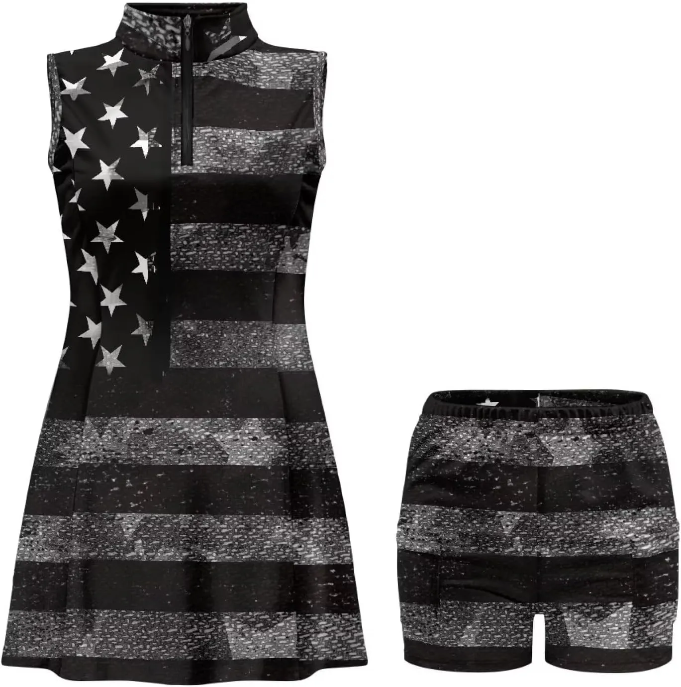 Womens Sleeveless Golf Tennis Dresses with ShortsPockets - Quick Drying Tennis Outfits for Workout Exercise