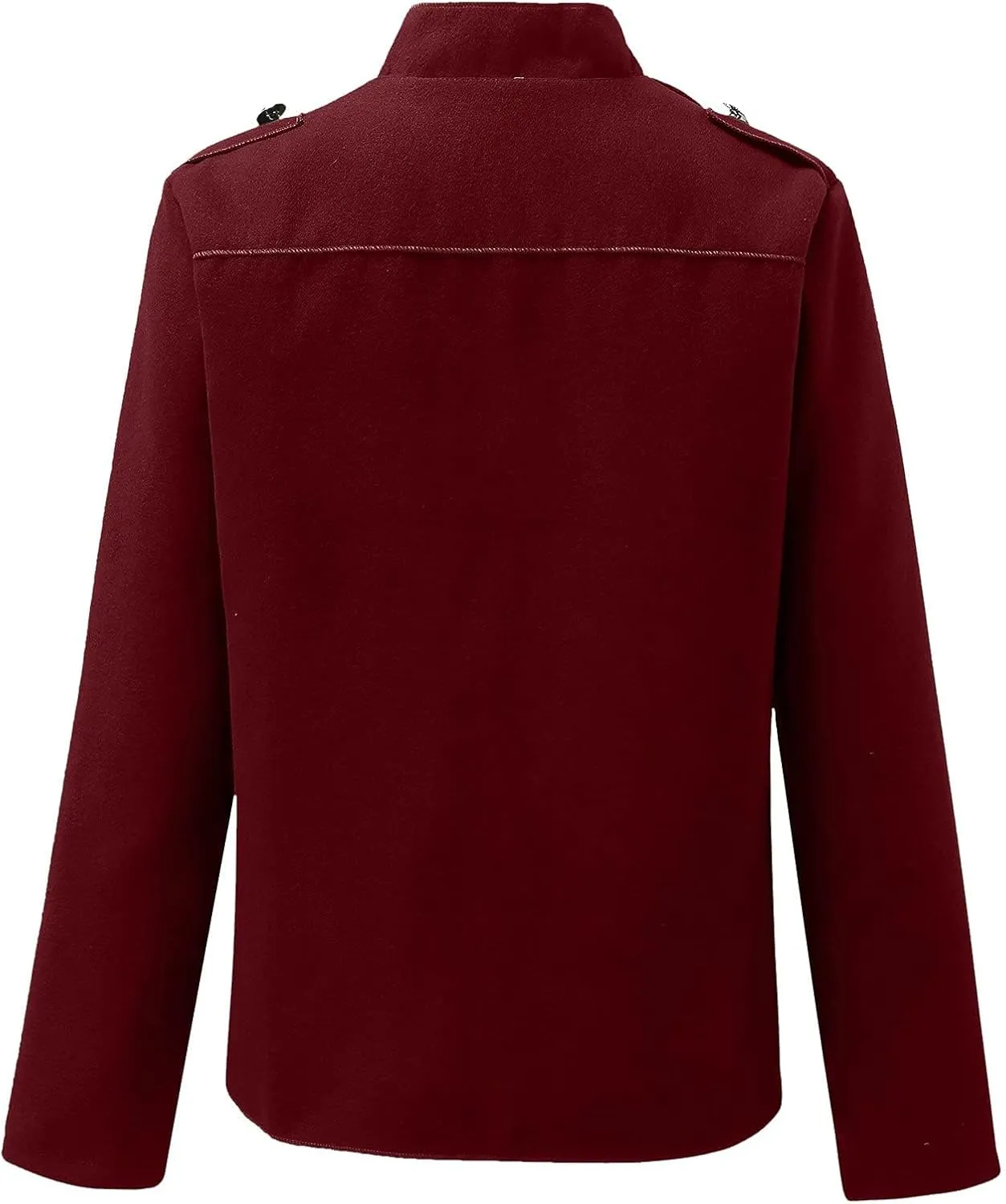 Women's Spring Double Breasted Open Front Blazers Jacket Business Casual Lightweight Stand Collar Cropped Coat